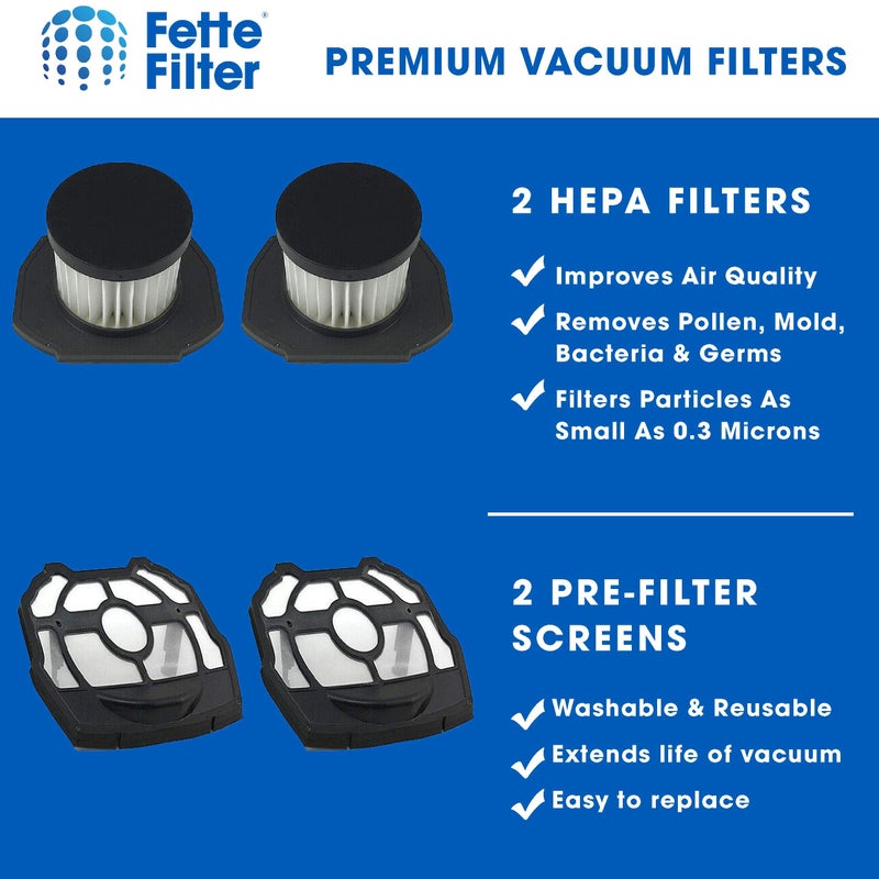 Fette Filter - Filter Replacement compatible 18 Volt Strut Stick Vacuum Cleaner for models P718 P718K P7181 Part 313282001 313282002 A32SV0 2 Filter with 2 Pre-Screen - Image 3